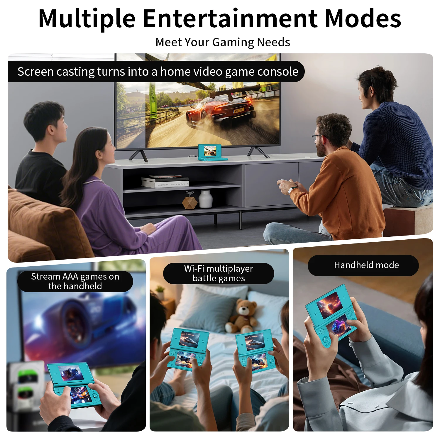 Anbernic RG DS ريترو لعبة فيديو وحدة التحكم 4 بوصة IPS المزدوج متعدد اللمس شاشة أندرويد 14 فليب لعبة لاعب RGDS لهدايا عيد الميلاد #6