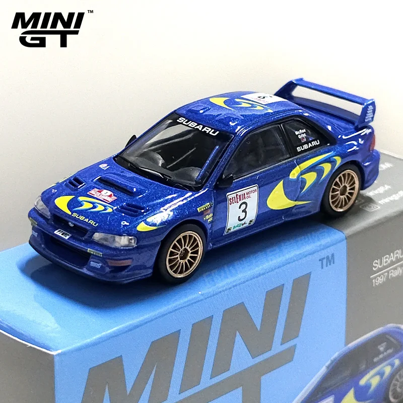 TSM MINI GT 1:64 #512 Impreza WRC97 1997 Rally Sanremo Winner #3  Die-cast alloy car model collection display  gifts