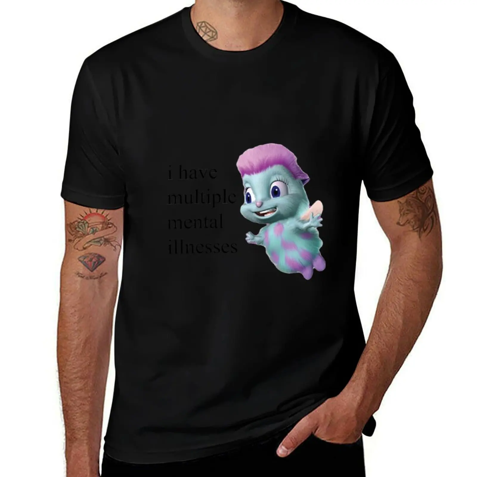 Bibble Mental Illness Rights T-Shirt Soft Basic Cotton Short Sleeve Tee T-Shirt