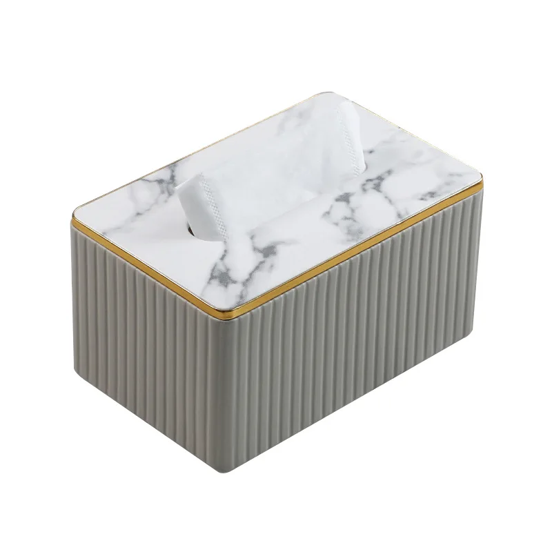 Tissue Box Living Room Light Luxury High-end Simple Home Dining Table Creative Design High-end Leather Tissue Box Ins Style