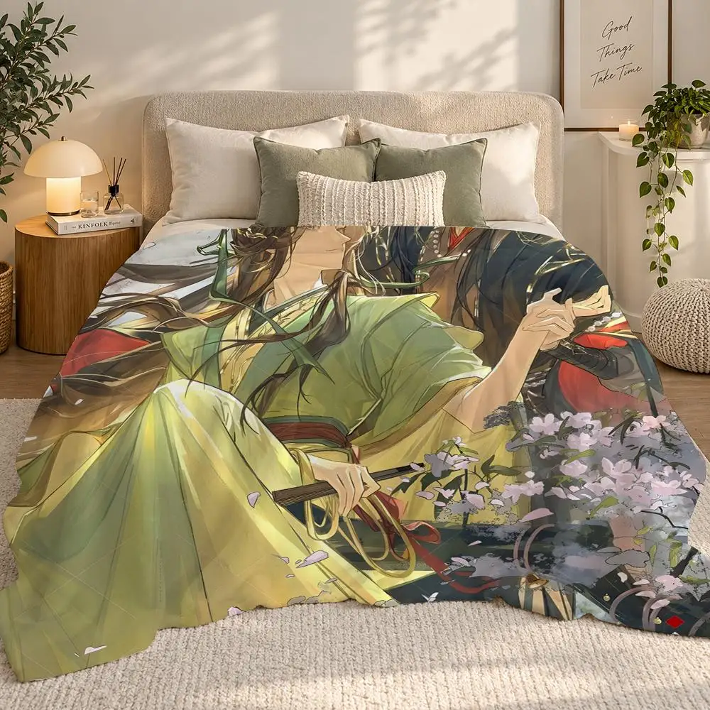 The Scum Villains Self-Saving System Throw 240g flannel blanket, suitable for sofas, beds, offices, exquisite gift blankets