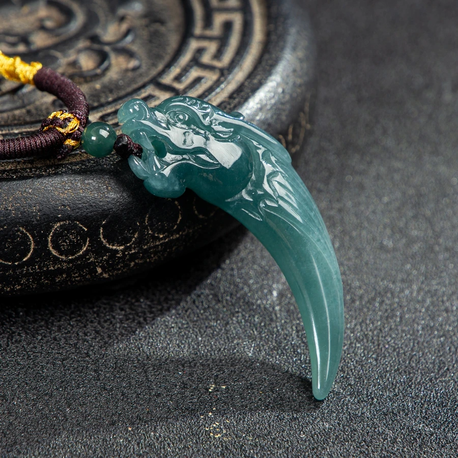 

TIMESWIND оригинальное нефритовое синее зодиакальное кулон с зубом дракона мира для мужчин и женщин ожерелье с сертификатом