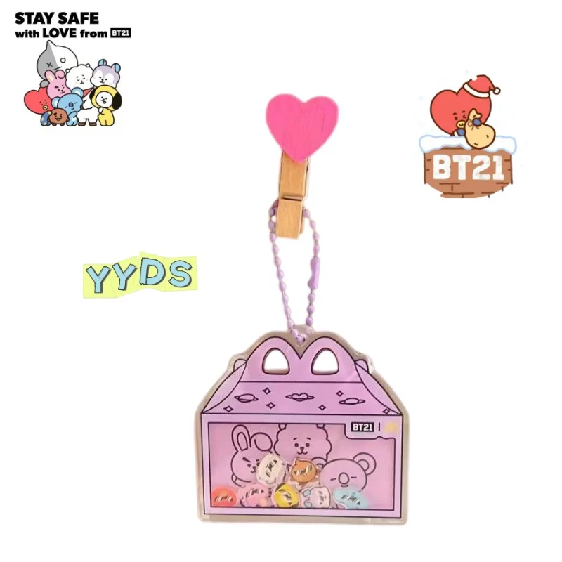 

New BT21 Koya RJ Man Chimmy Tata Cooky Shooky Cute Cartoon High Quality Print Backpack Pendant Star Keychain Gift