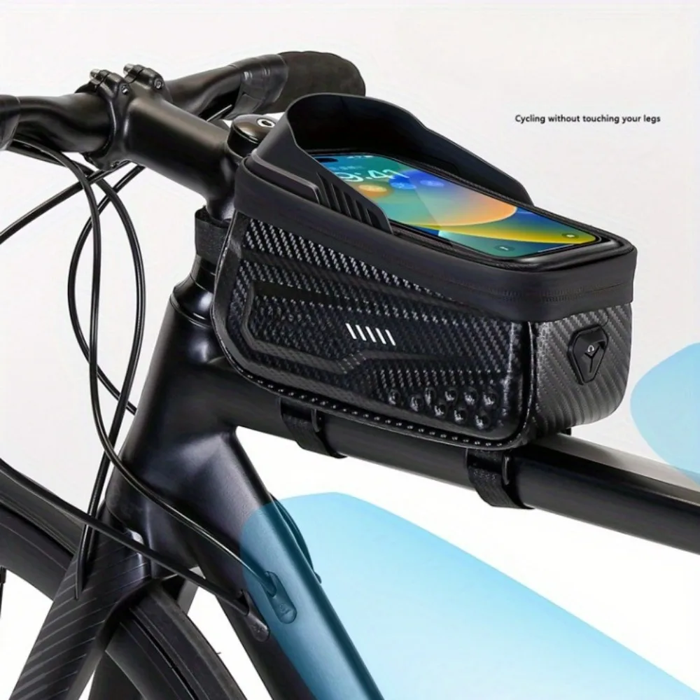 Bicycle Top Tube Bag, Frame Bag, Hard Shell Bag, Waterproof Mountain Bike Mobile Phone Bag, Saddle Bag, Cycling Equipment