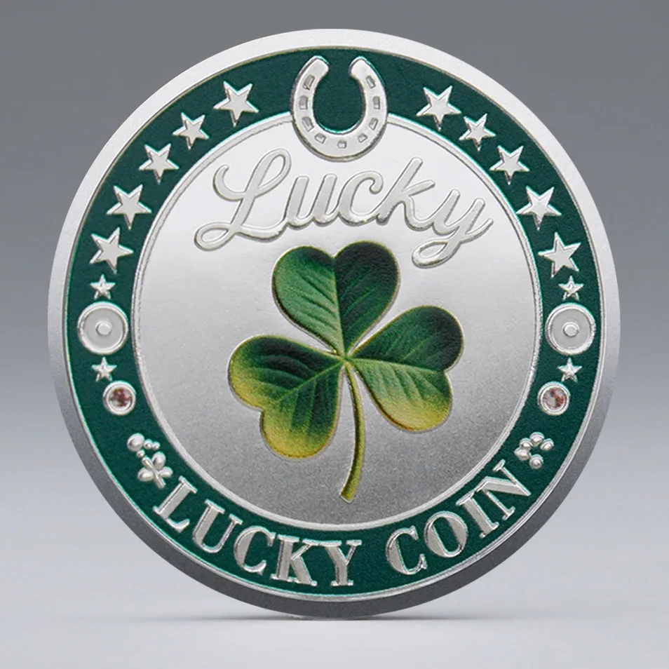 عملة Green Clover Collection المطلية بالذهب Good Luck Fortuna في عملة تذكارية Aeternum 777