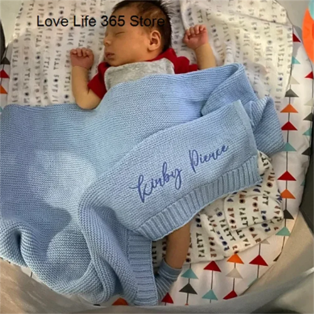 Custom Embroidered Name Blanket 12 Colors Personalized Names Soft Baby Stroller Cover Blankets Nap Sofa Bedding Blanket For Kids