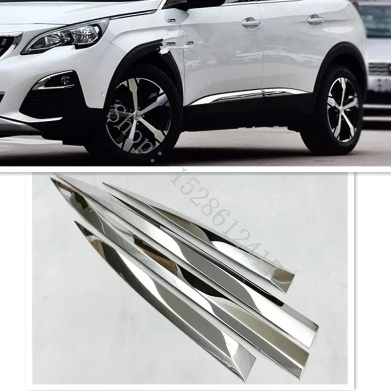 for Peugeot 3008 3008 GT Car styling detector Stainless Steel chrome Side Door Body Cover trim sticks Strips Molding 2017 -2021