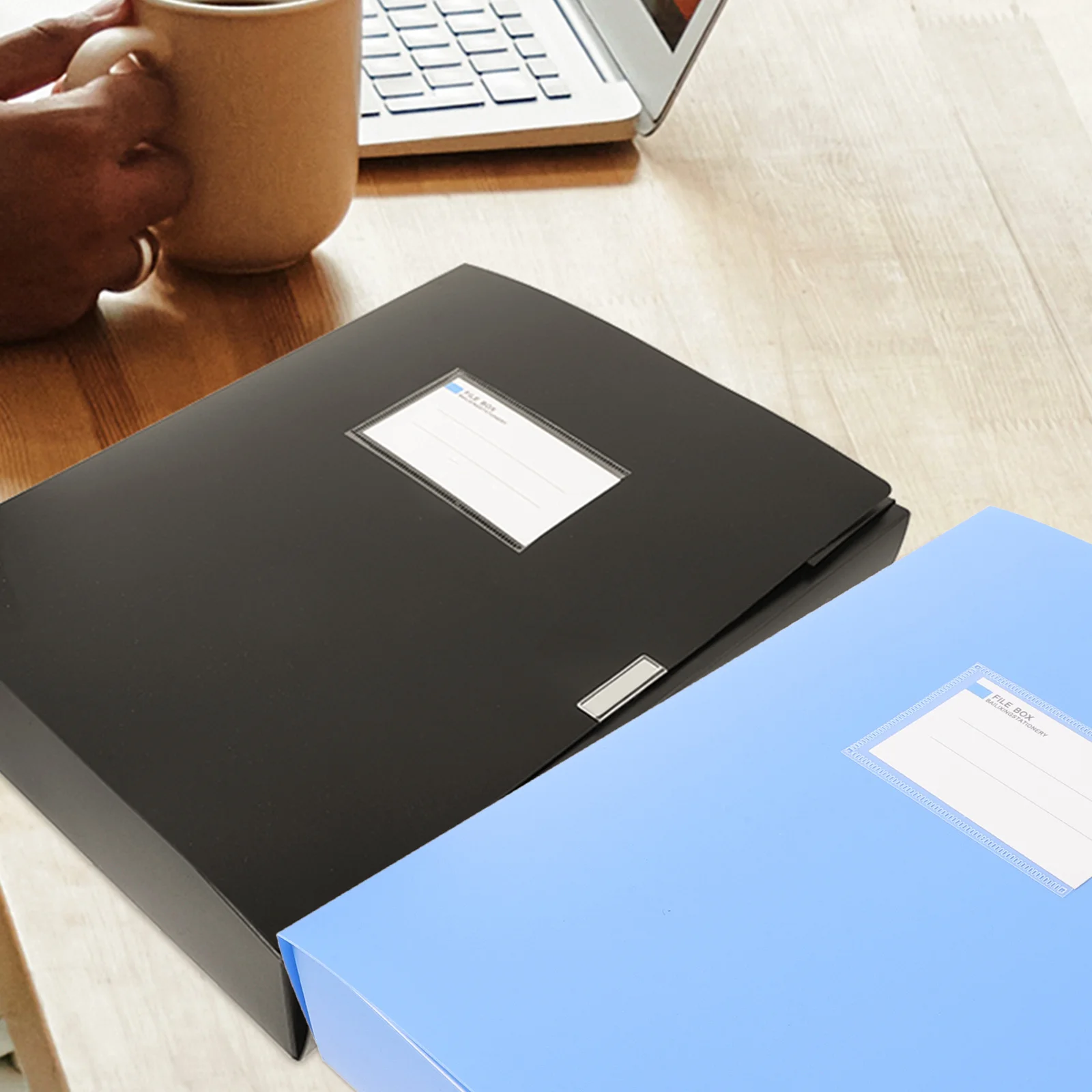 2 قطعة صندوق ملفات سعة كبيرة منظم مستندات محمول حامل ملفات سطح أملس لملفات المكتب يحتاج صندوق تخزين المستندات #4