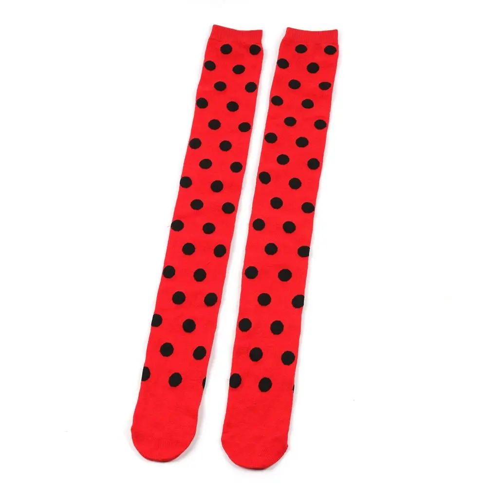 Funny Polka Dot Thigh High Stockings Ladybug 80s 90s Knee High Socks Long Boot Stockings for Women