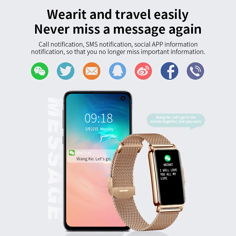 LIGE New Fashion Smart Watch Ladies Message Push Blood Pressure DIY Custom Dial Sports Bracelet Waterproof Men Smartwatch Women