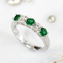 Huitan Fashion Contracted Women Wedding Rings with White/Green/Rose Red/Blue CZ Exquisite Female Finger-rings New Trendy Jewelry
