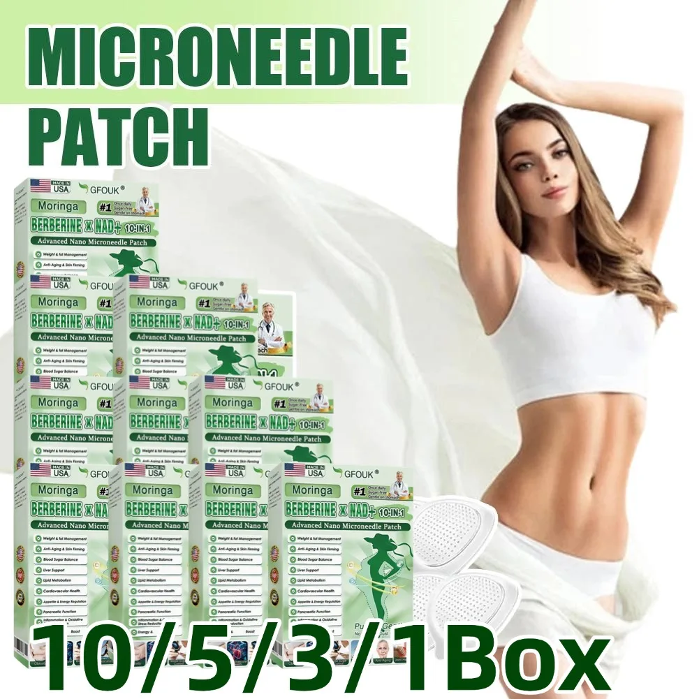

10/5/3/1 упаковка GLP-1 Пластыри для похудения с морингой, ежедневный уход за телом, микроигольчатые пластыри для тела, нежные дышащие пластыри для здоровья