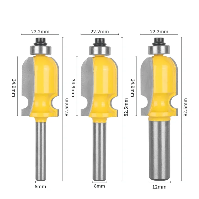 1PC Double Round Nose Bit Router Bit Woodworking Milling Cutter For Wood Bit Face Mill Carbide Cutter End Mill