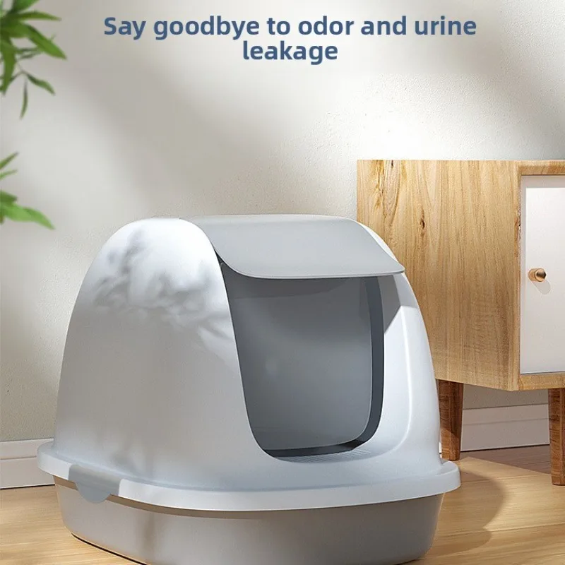 

Очень большой полностью закрытый автоматический самоочищающийся лоток для кошек с защитой от разбрасывания наполнителя и контролем запаха, для котят и кошек породы Мейн-Кун, с выдвижным поддоном