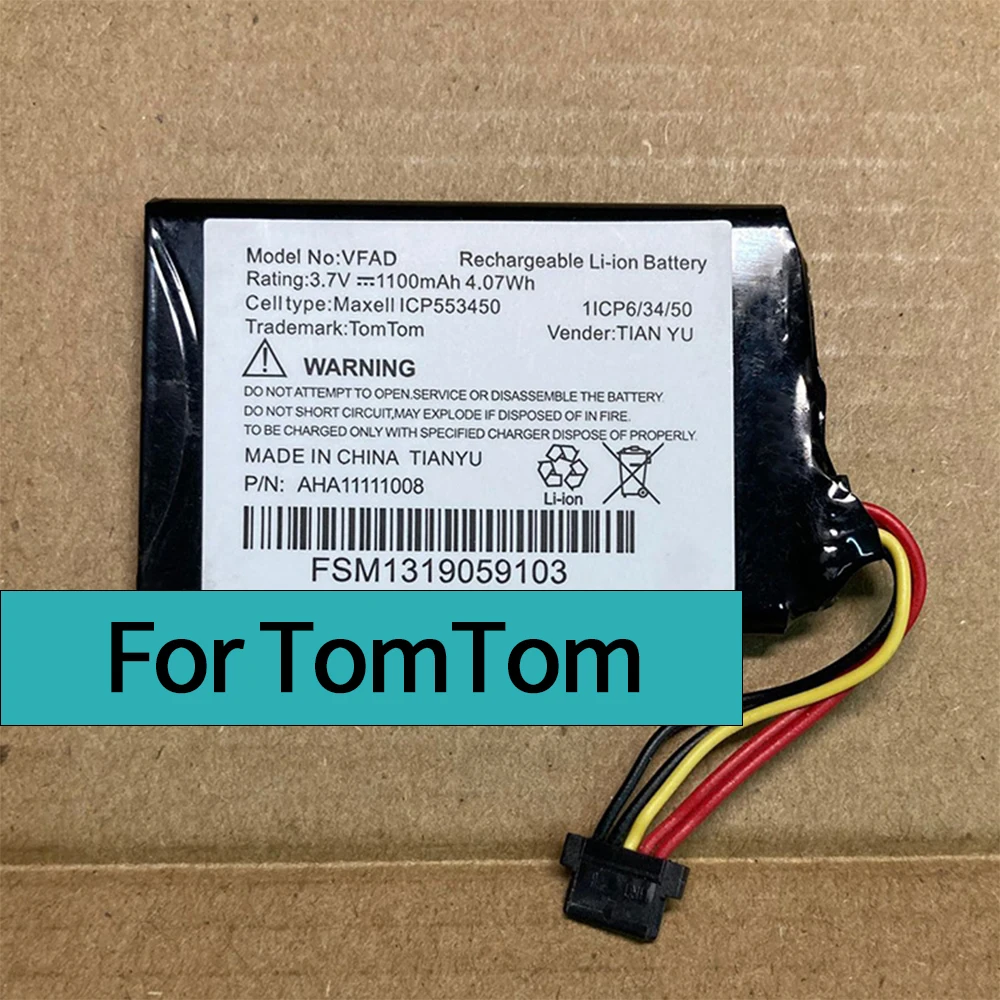 1100mAh GPS Battery For TomTom AHA11111008 VFAD Battery for TOMTOM Go 5000 5100 6000 6100 6200 9000