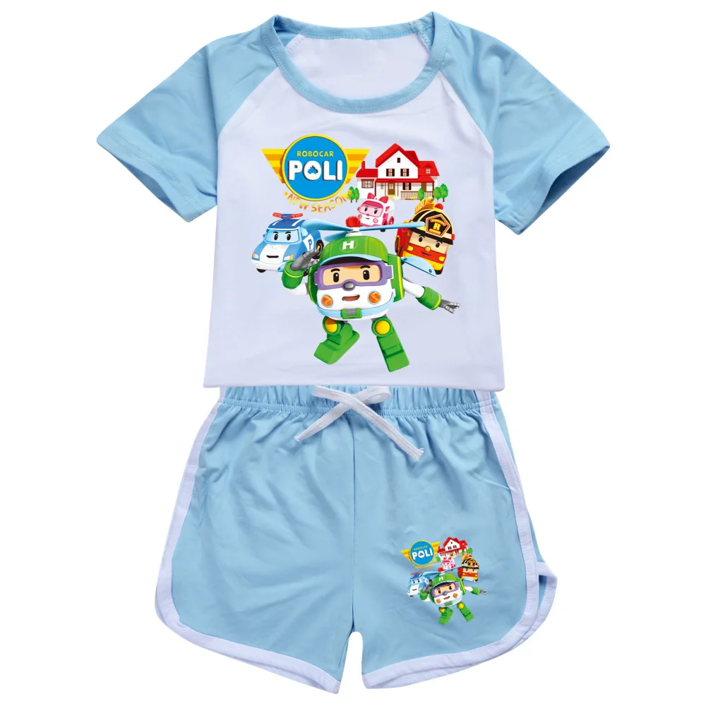 Kinder kleidung poli Sommer Baby Mädchen T-Shirt Hosen Set Jungen lässig kurze Tops Anzug Kleinkind Kinder Pyjama Kleidung 1966