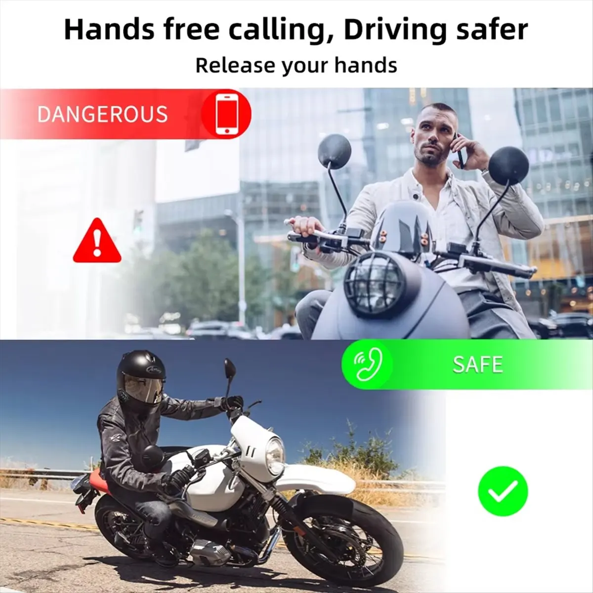 #32Q Bluetooth Helmet Headset,BT17 Motorcycle Helmet Headset Bluetooth 5.0 Handsfree Stereo (Black)