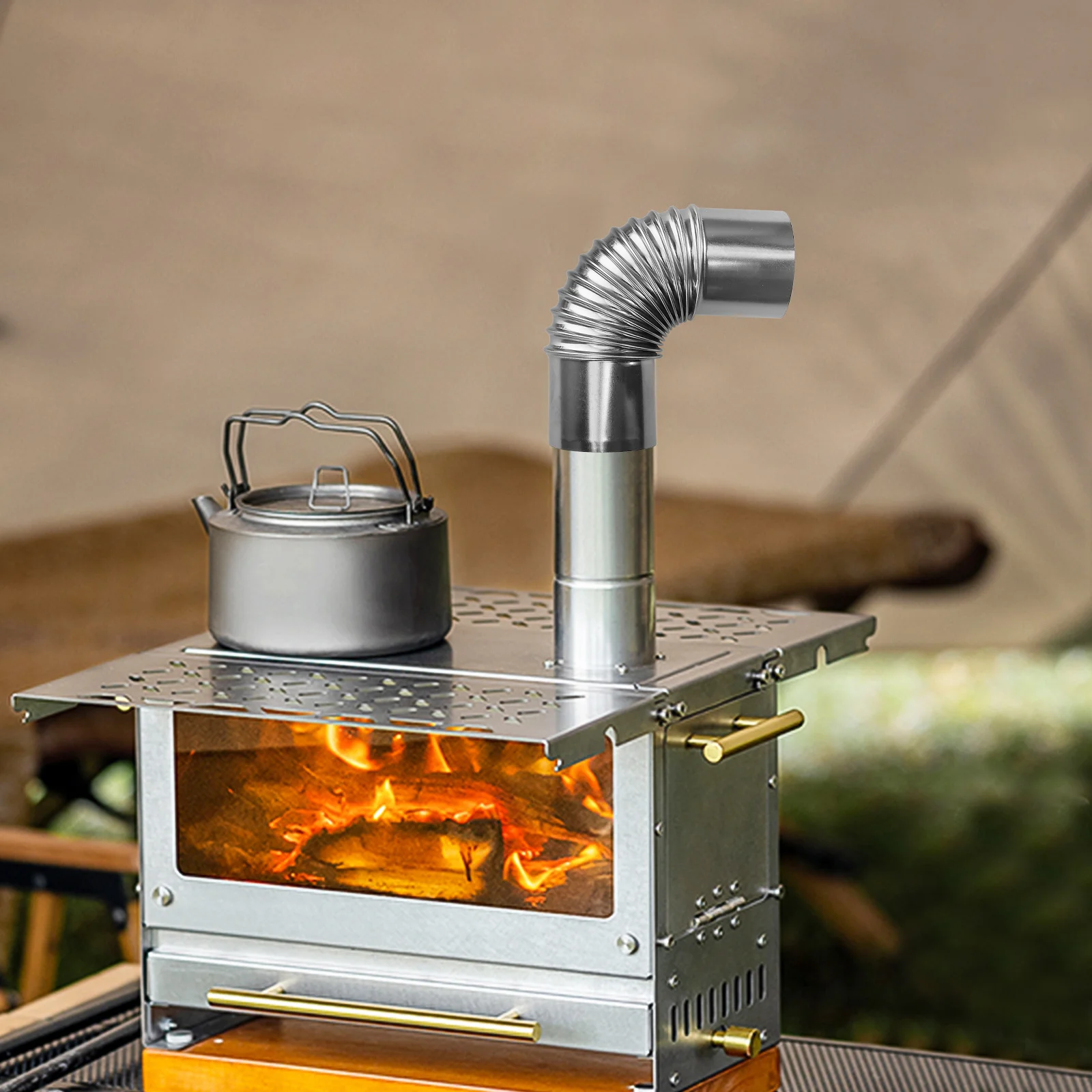 2 قطعة مدخنة من الفولاذ المقاوم للصدأ الأنابيب 45 90 درجة الكوع تمديد المداخن العادم للخارجية موقد الخشب التخييم وصلة أنابيب