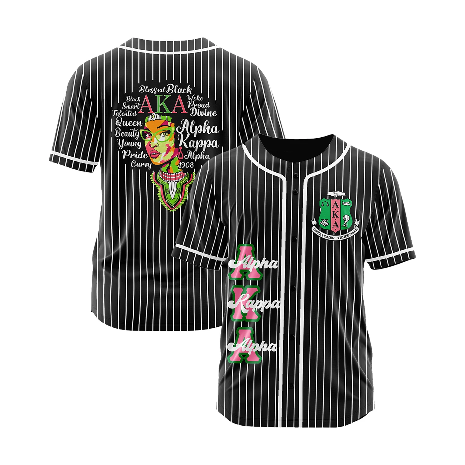 

Women's black striped baseball jersey, AKA sporty casual baseball shirt, breathable and loose-fitting baseball shirt made of nyl