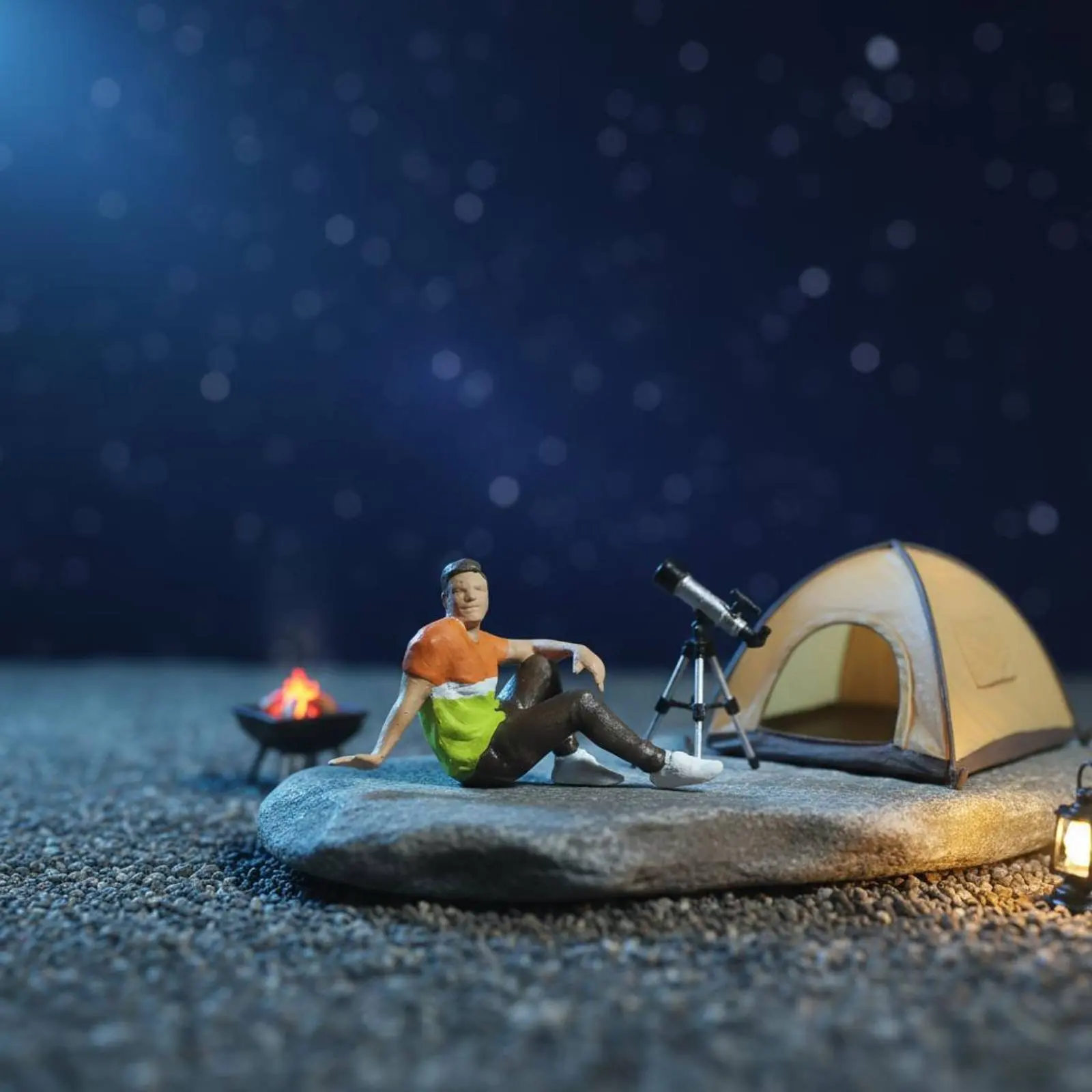 Miniature Campsite Figures Photo Prop 1:64 Scale People Mini Camping Dolls Collector Display Miniature Scene Figures High