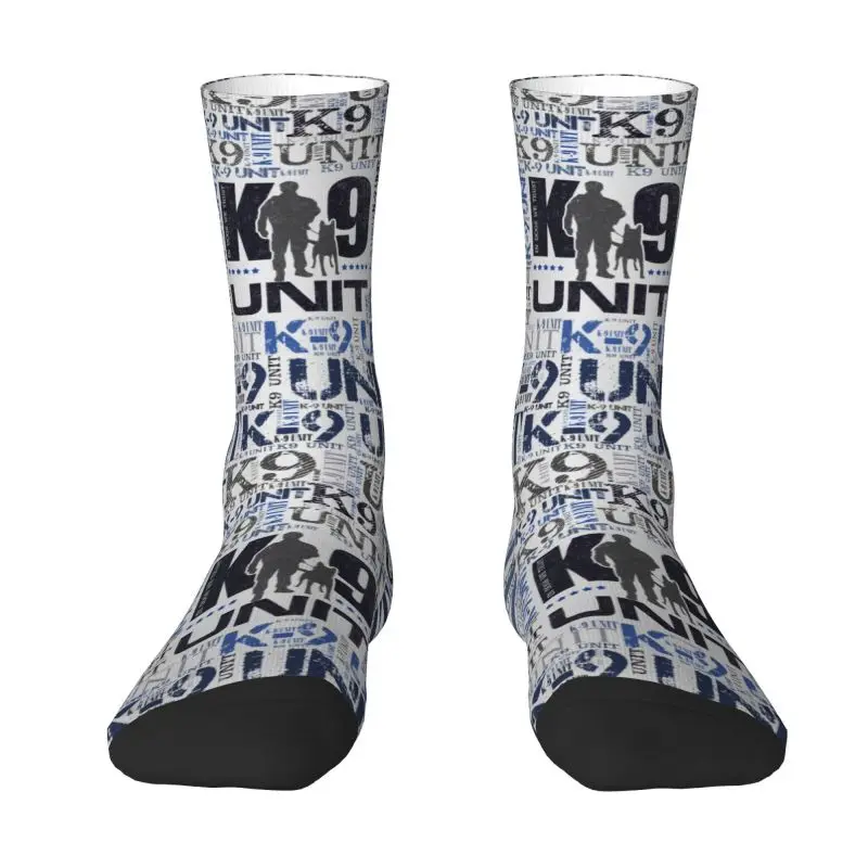 Cool Mens K9 Unit Dog Dress Socks Unisex Warm Comfortable 3D Printed Belgian Malinois Crew Socks