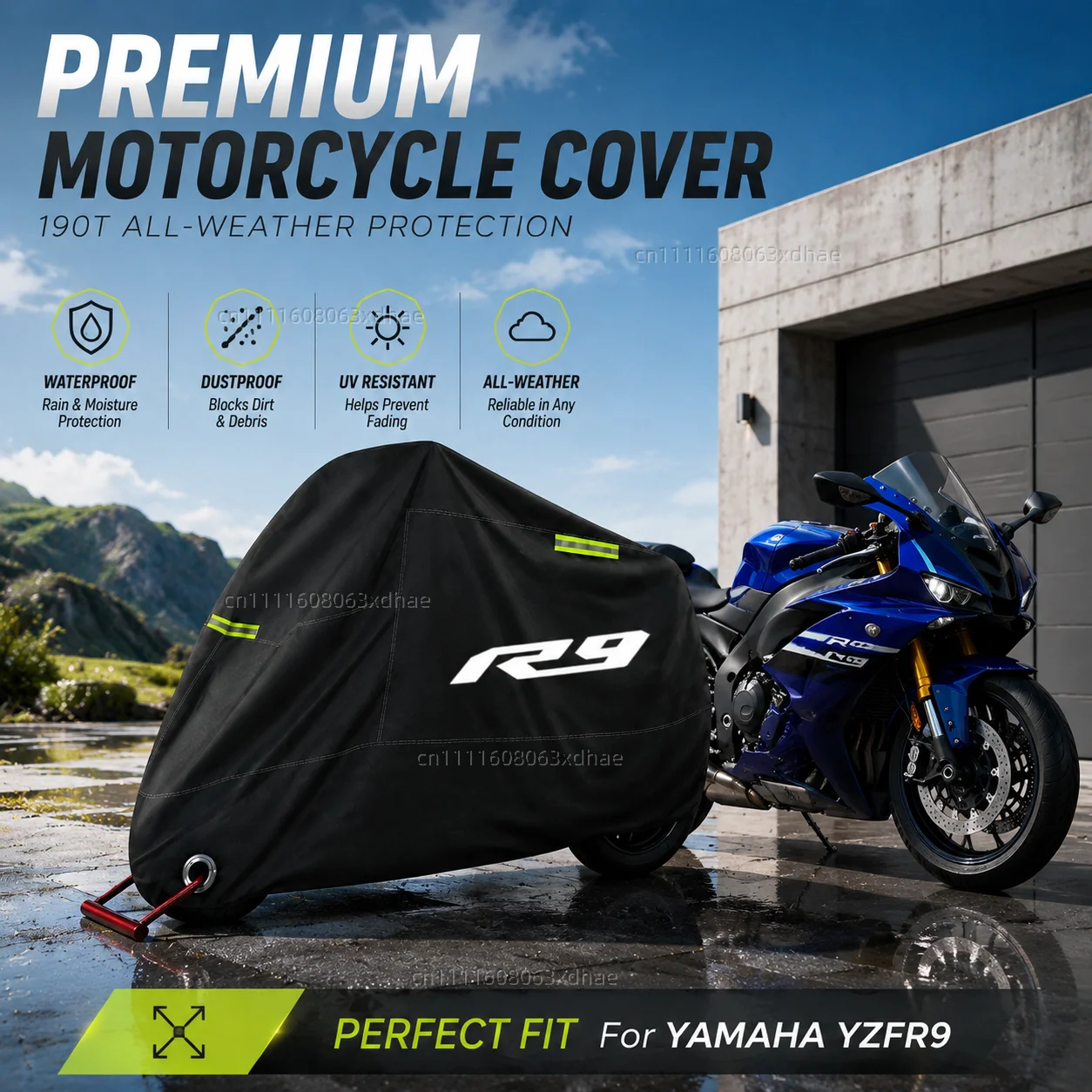 Premium Motorcycle Cover All Weather Dust Rain UV Protection 190T Oxford Cloth For For YAMAHA YZFR9 YZF-R9 YZF R3 R6 R7 R9 2025