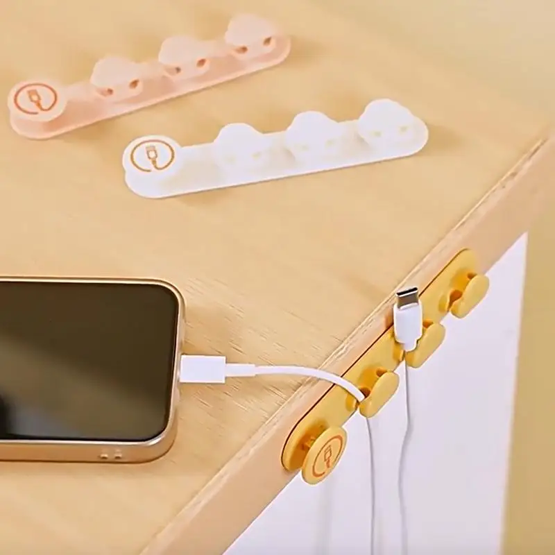 Organizador do cabo do Desktop USB, clipes de gerenciamento organizados, suporte do cabo para o mouse, fone de ouvido