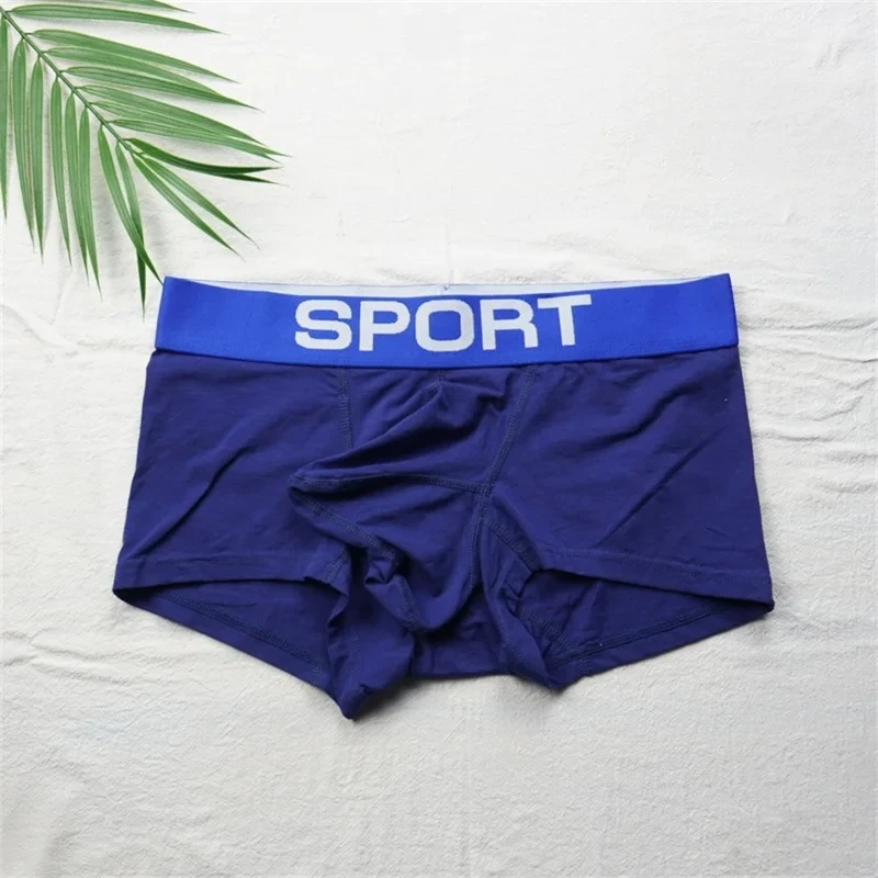 Cotton Boxy Underwear for Men Sexy Penis Bulge Pouch Separation Boxer Shorts Breathable Comfort Sweat Absorption Hip Lift Trunks