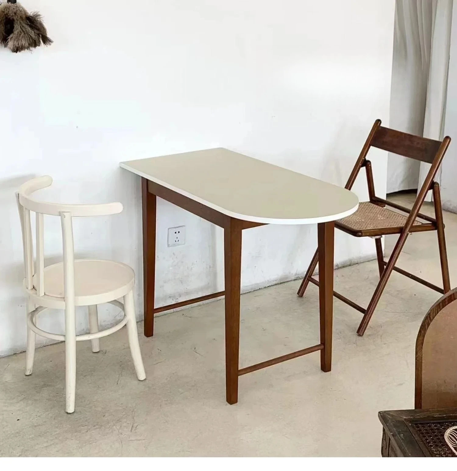 Y Korean Ins Style Table Small Apartment Coffee Shop Shooting Antique Style Folding Vintage Dining Table
