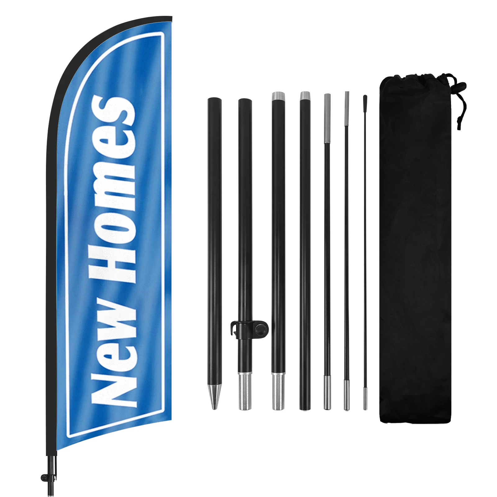 FSFLAG 1PCS 280CM The New Homes Feather Flag with Flagpole Advertising Outdoor Banner Decoration for Businesse and Storefront