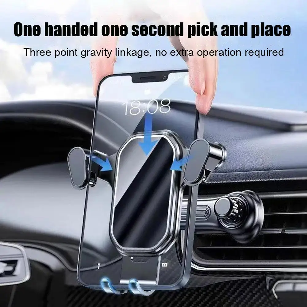 

Air Vent Car Phone Holder Gravity Lock Phone Mount 360-Degree Flexible Adjustment Universal Auto Phone Stand for 4-7 Inches J0G3