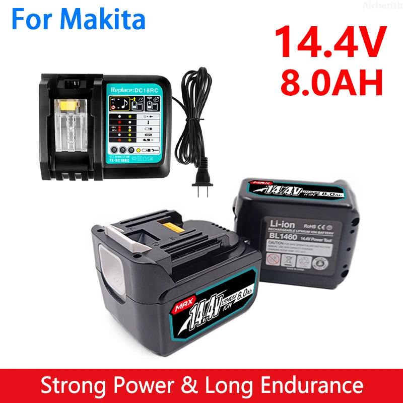 

14.4V 8.0Ah Lithium-Ion Battery 14V Electric Tools Are Used For BL1460 BL1430 1415 194066-1 Rechargeable Battery With Charger