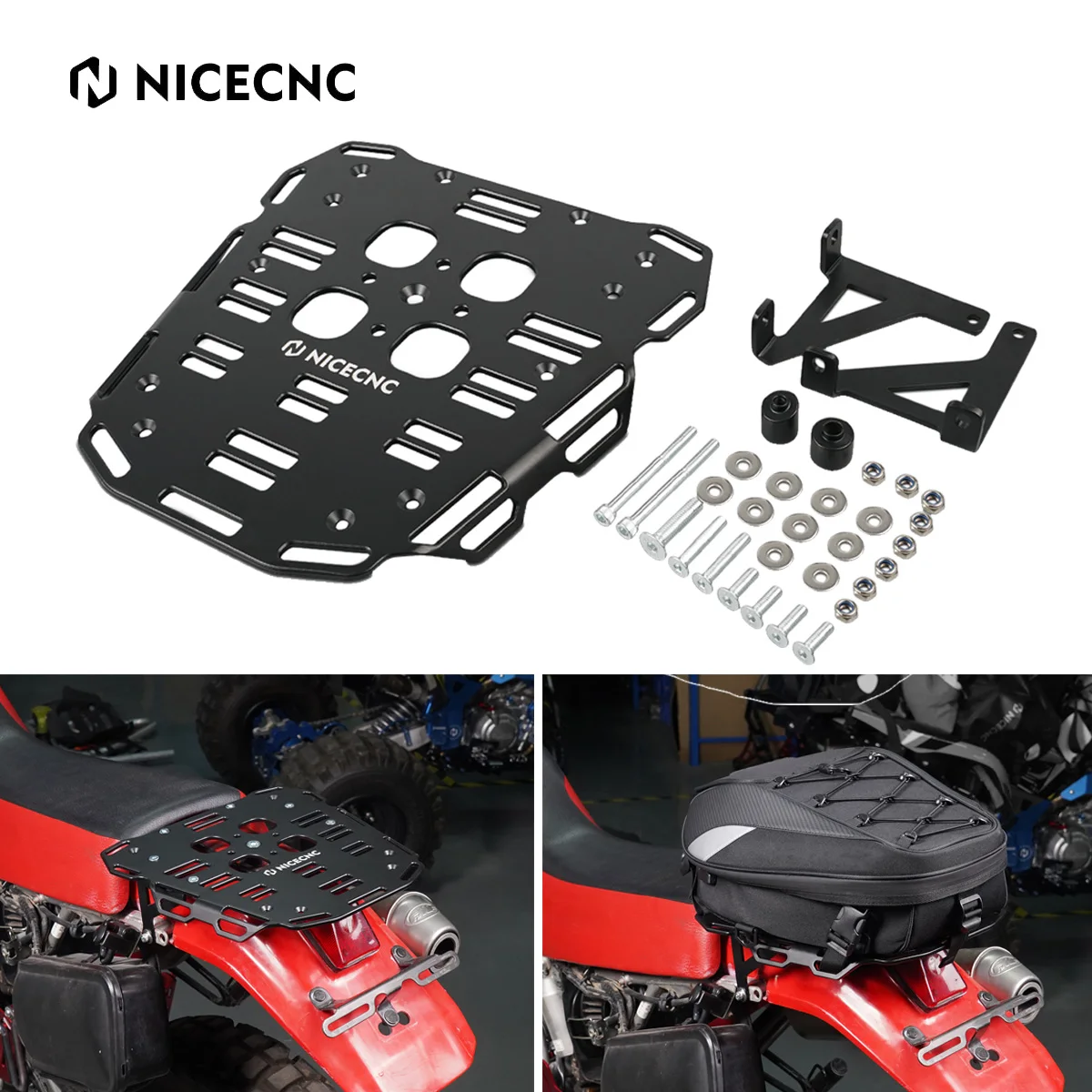 

Motorcycle for Honda XR 650L XR650L 1993-2023 2022 2021 2020 2019 2018 2017 Rear Luggage Rack Cargo Rack Bracket Billet Aluminum