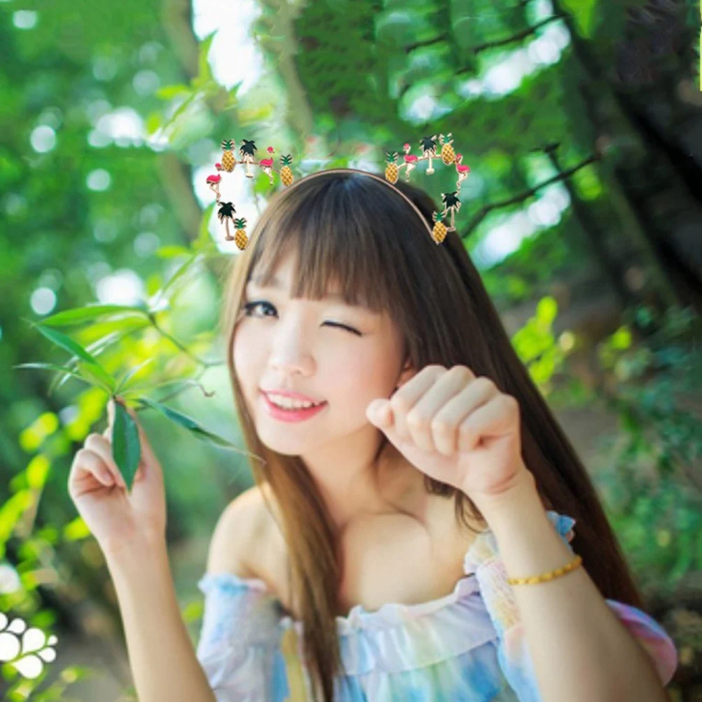 

2Pcs Cat Ear Headband Flamingo Hair Hoop Ears Headwear Lightweight Alloy Perfect Birthday Cosplay Beach Travel Kids Adult