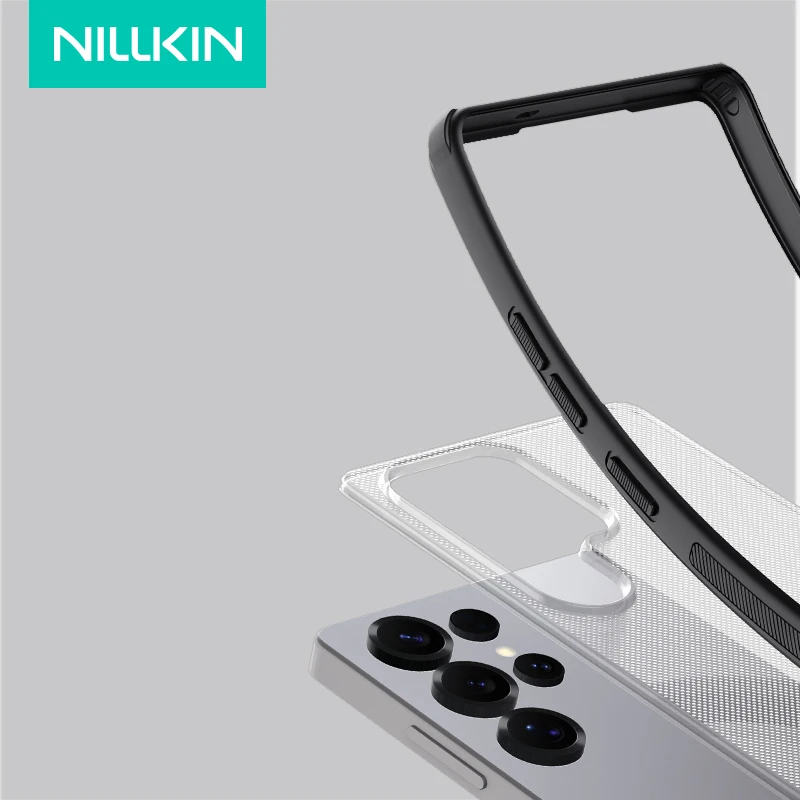 Nillkin สําหรับ Samsung Galaxy S25 Ultra 5G กรณี Super Frosted Pro สีดําใส TPU + PC Ultra-thin ปกหลังป้องกัน