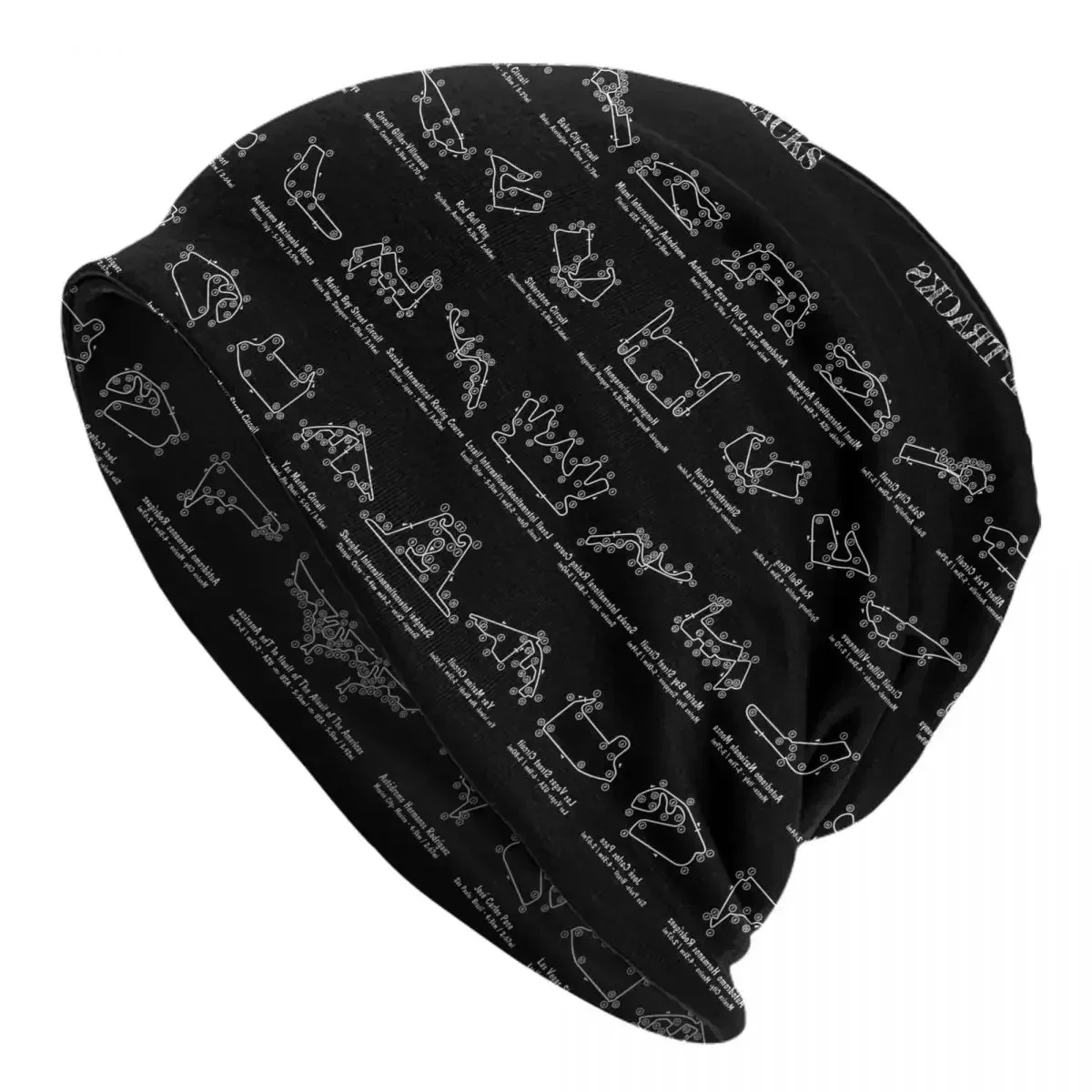 F1 Race Tracks Warm Knitted Cap Hip Hop Bonnet Hat Autumn Winter Outdoor Beanies Hats for Men Women Adult