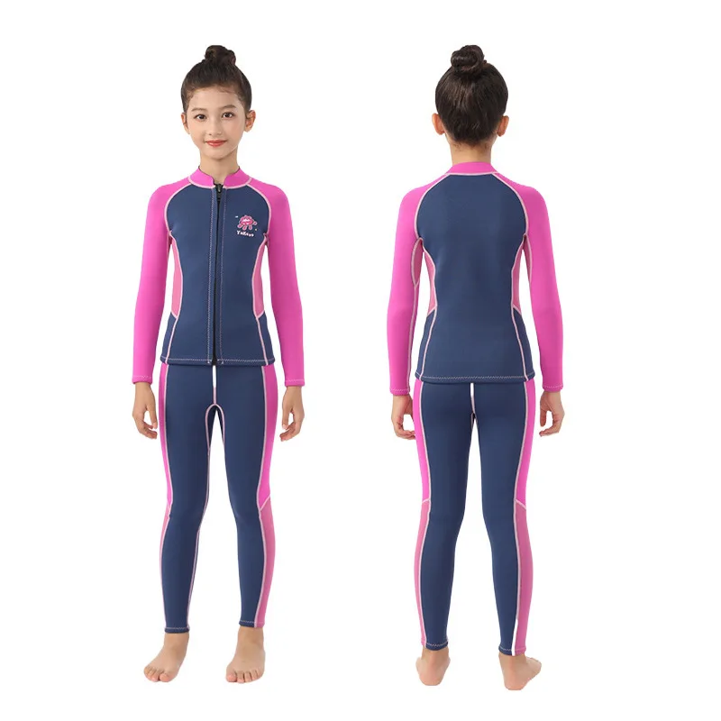 Children's Wetsuit 2.5mm Boys' Split Swimsuit Warm Long Sleeve Sunscreen Surf Snorkeling Suit Women's