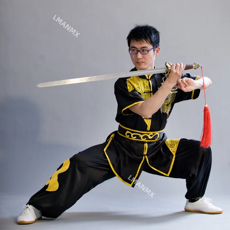 New Embroidered Martial Arts Clothing Practice Clothing Adult and Children Performance Clothing