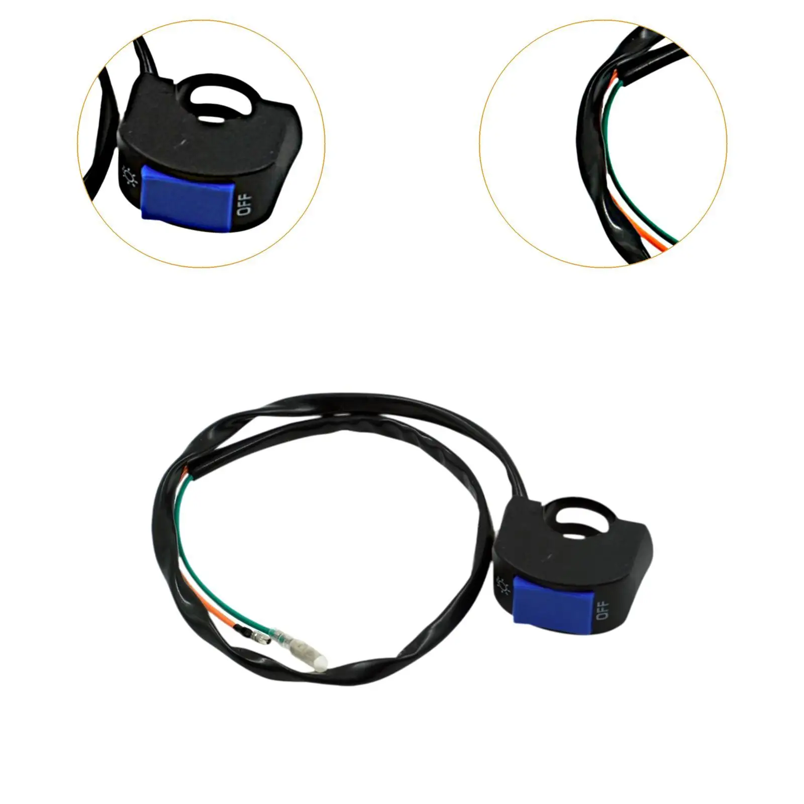 

Handlebar Switch 22mm Blue Button Motorcycle Accessory Nylon Aluminum Alloy for Motorbike Electrombile