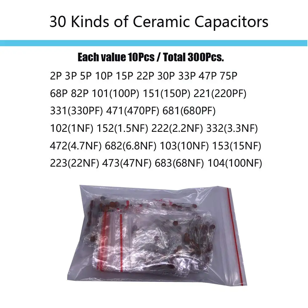 전자 부품 키트 및 총 1390 개, LED 다이오드, 금속 필름 저항기, 전해 커패시터 패키지, 공통 다이오드, 세라