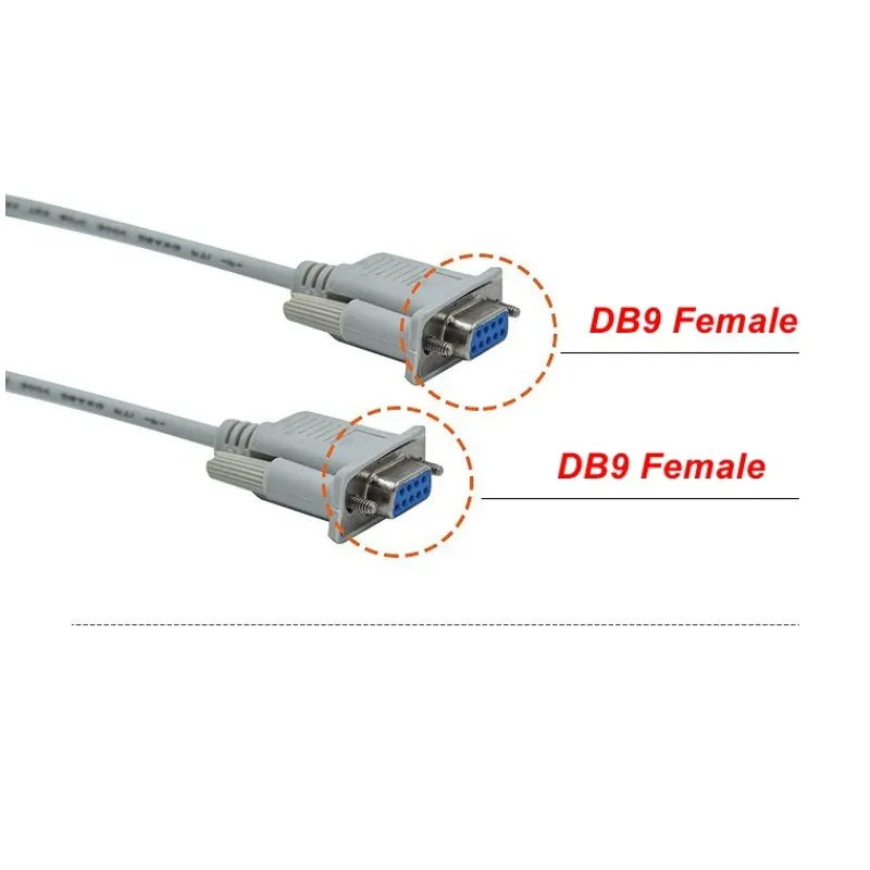 ชายหญิง DB9 9ขา Serial Cable หญิงหญิงสายอะแดปเตอร์ข้อมูลอะแดปเตอร์
