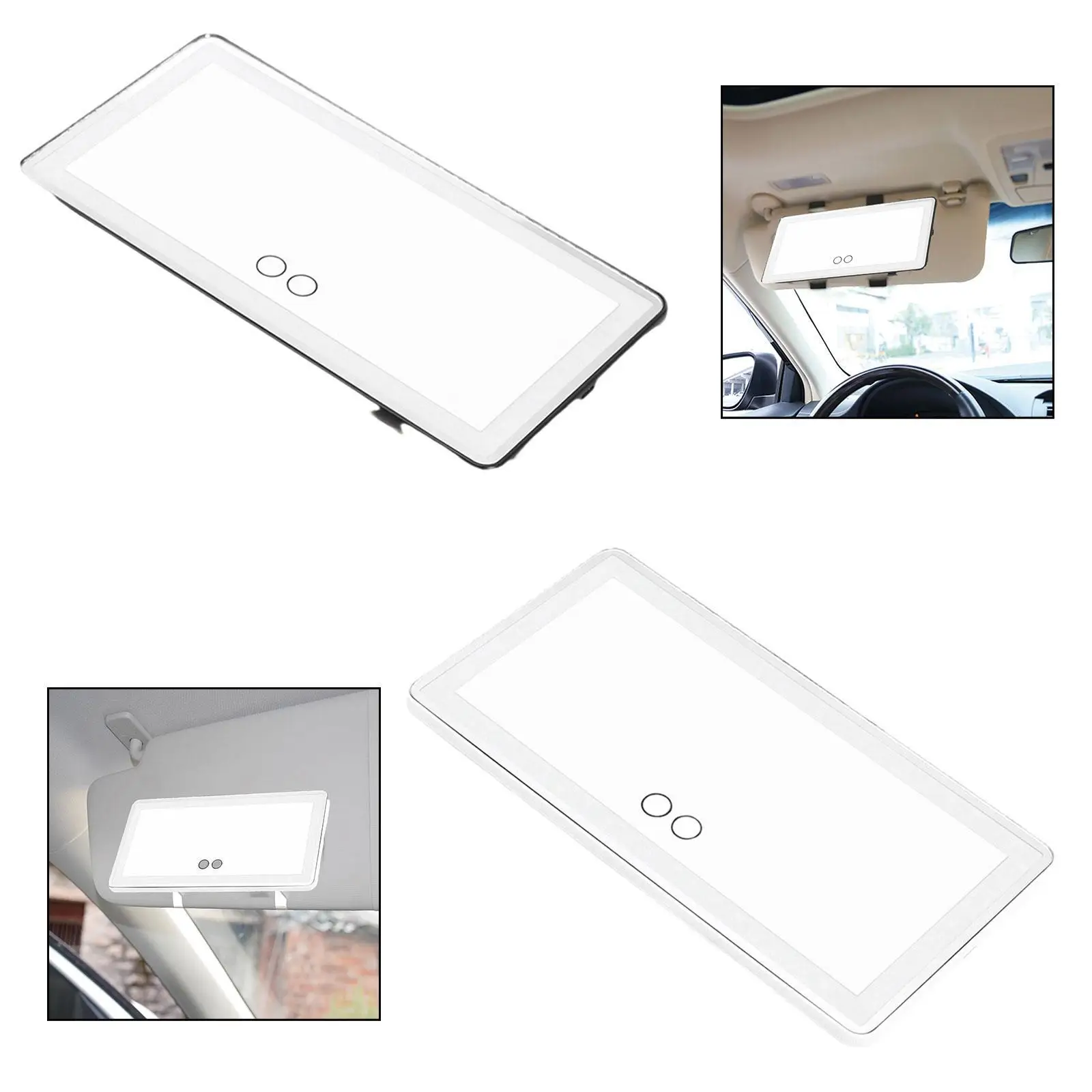 Universal LED Car Visor Vanity Mirror with Adjustable Brightness Rechargeable Makeup Mirror for SUV Truck Accessories