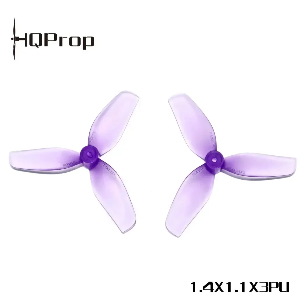 HQProp 1.4x1.1x3 Ultralight 3Blade PC Props Dual Bore 1mm 1.5mm Hub Compact Blades for Indoor Tinywhoop Micro FPV Crossing Drone