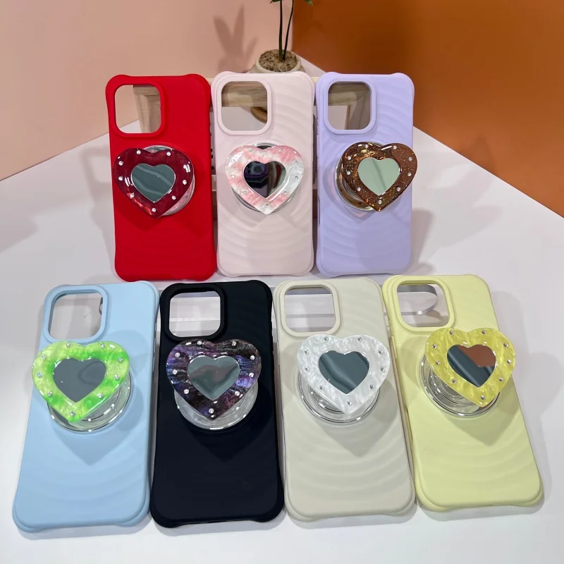 

Korean Cute Sweet Sweetheart Mirror Magnetic Bracket Portable Kickstand For iPhone 18 17 Samsung Google Universal Stand Holder