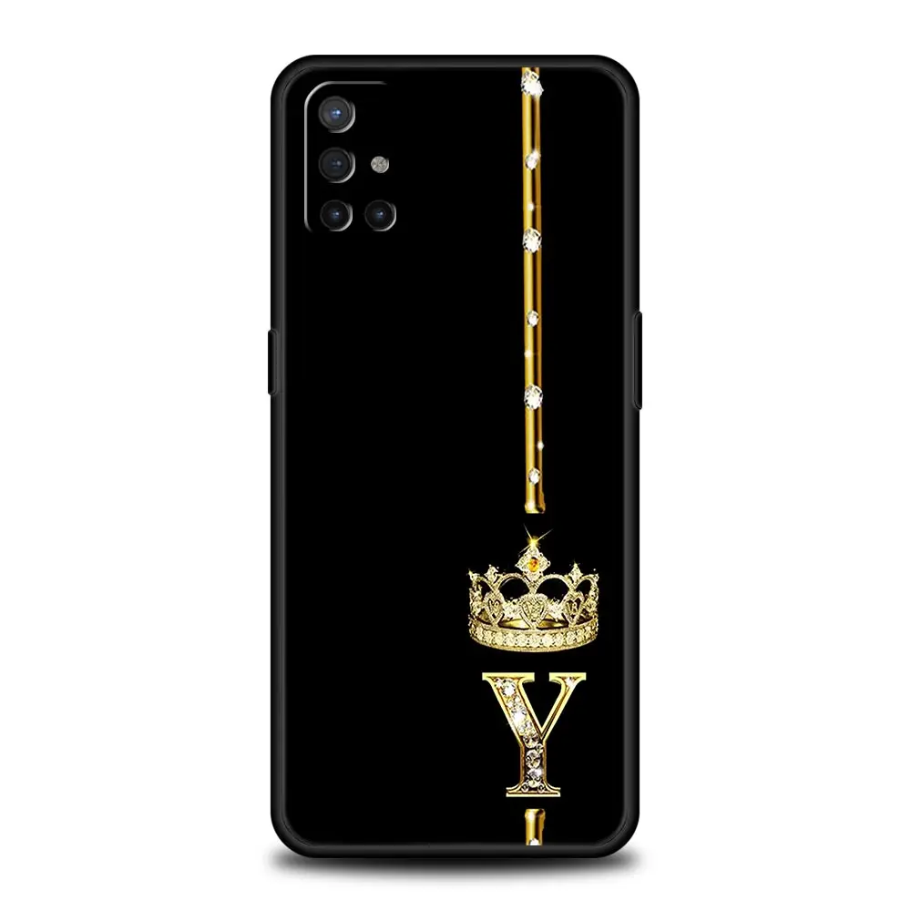 Funda de teléfono para OnePlus 12, 11, 10, 9 Pro, 9T, 12R, 10R, 9R, 9RT, 10T, 8T, 8, 7, 6T, 7T, Nord 2T, CE 2, 5G, N10, letras de corona de diamante