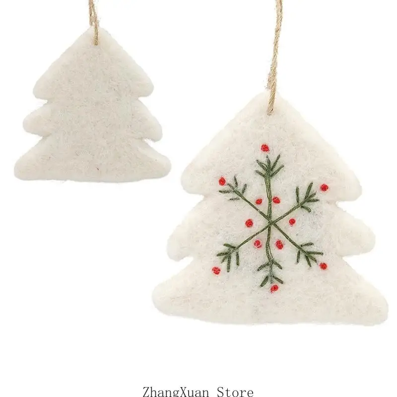 Weiche Filz-Weihnachtsdekoration zum Aufhängen für Baumkranz, Tür und Geschenkverpackung, 3 x – Detail 9