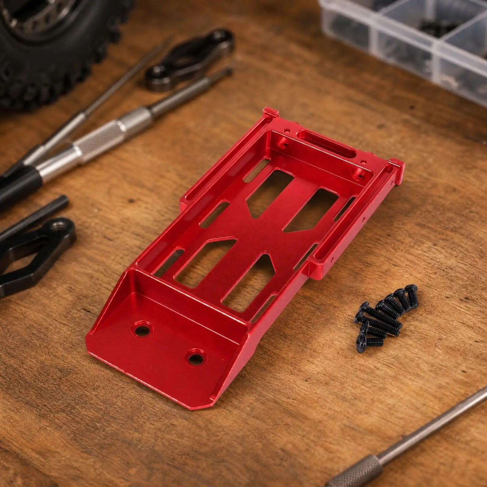 Sturdy Aluminum Car Fixing Base for MN86S MN128 RC Truck Chassis Battery Tray