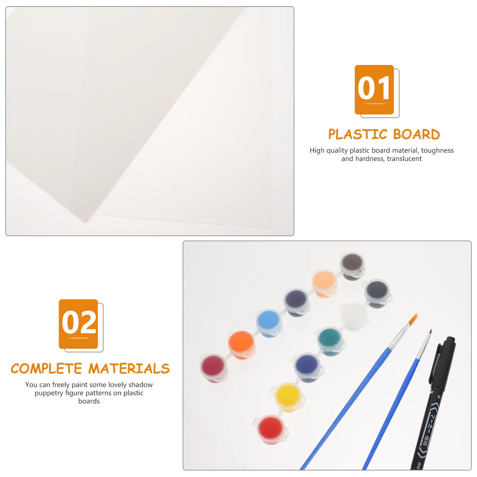 

1Set DIY Chinese Shadow Kit Premium Plastic Boards for Kids Educational Play Handmade Performance Props Craft Set