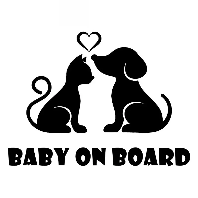 

Car Sticker Cat Dog Pet Love Creative Trunk Decal Baby Car Fashion Car Sticker Creative Waterproof Black/white,17cm*13cm