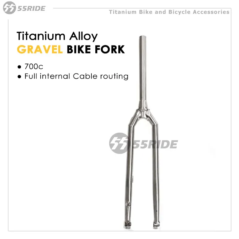 

700C Titanium Alloy Gravel Bike Fork High-Strength Full Internal Wiring Flat Disc Brake Front Fork